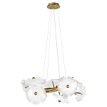 Люстра подвесная круглая с ветвистыми бронзовыми элементами и стеклянными рифлеными дисками Textured Glass Chandelier варинант исполнения - 1 | Loft Concept в Рязани