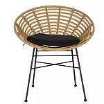 Стул круглый с ротанговым плетением Round Wicker Stool варинант исполнения - 2 | Loft Concept в Рязани