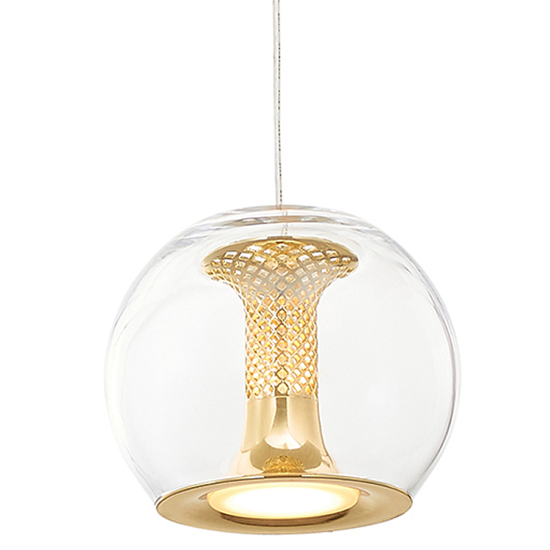 Подвесной светильник со стеклянным плафоном Inner Gleam Globe gold Золотой Прозрачное Стекло Подвесной светильник со стеклянным плафоном Inner Gleam Globe gold Золотой Прозрачное Стекло в Рязани | Loft Concept