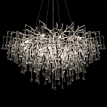Люстра подвесная с прозрачными стеклянными подвесками в форме капель Диаметр 100 см Droplet Chandelier варинант исполнения - 19 | Loft Concept в Рязани