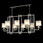 Люстра прямоугольной формы с 8-ю цилиндрическими плафонами из стекла Laurent варинант исполнения - 3 | Loft Concept в Рязани