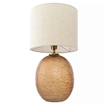 Настольная лампа с тканевым бежевым абажуром на овальном основании Beige Lampshade on Oval Base варинант исполнения - 2 | Loft Concept в Рязани