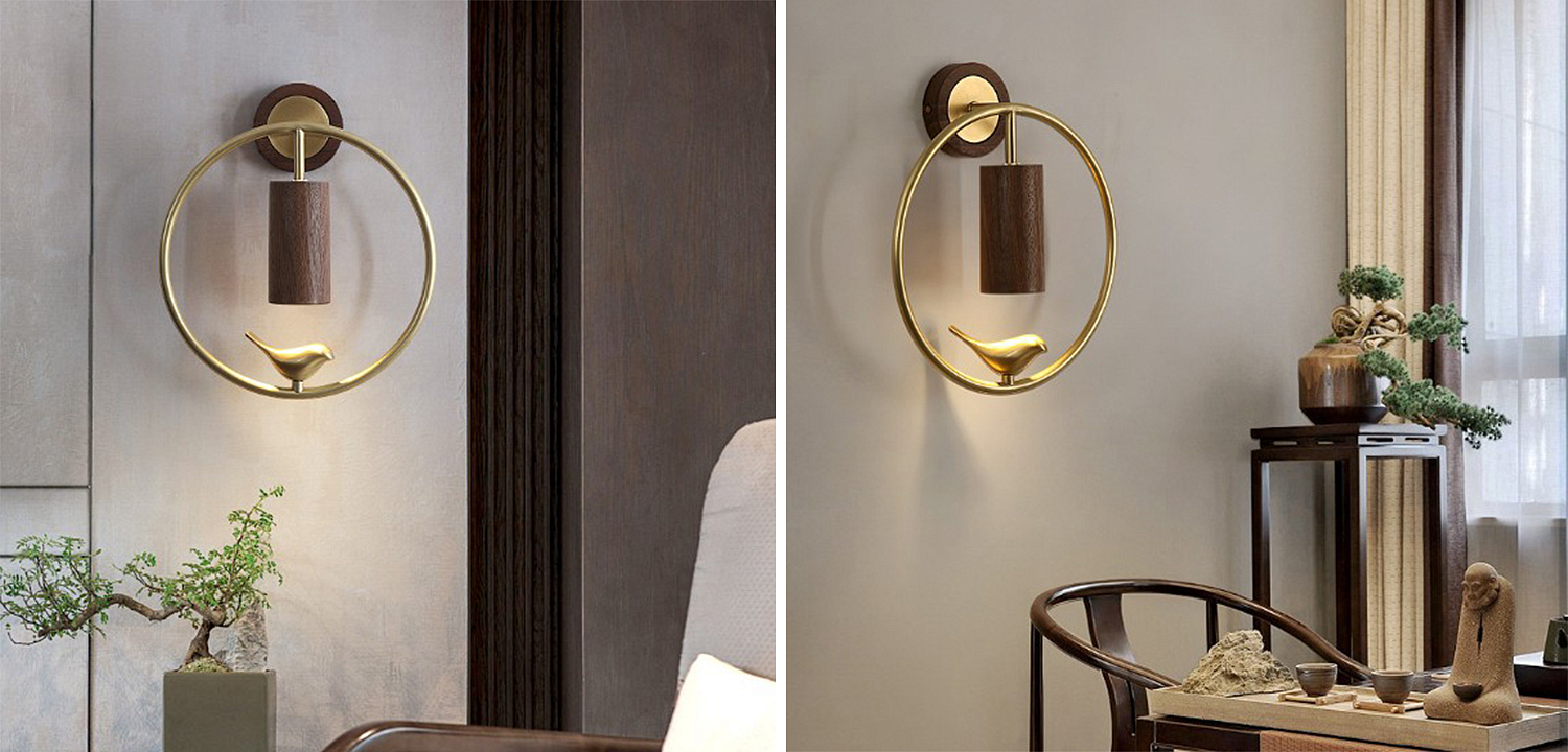 Бра деревянное с птичкой Manu Wall Lamp Бра деревянное с птичкой Manu Wall Lamp - Loft-Concept в Рязани