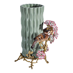 Ваза с птицами и цветами из фарфора с бронзовыми элементами Garden of Eden варинант исполнения - 4 | Loft Concept в Рязани