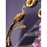 Чаша из прозрачного стекла на бронзовой подставке в виде павлина с рельефным хвостом Eden Garden варинант исполнения - 4 | Loft Concept в Рязани