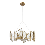 Люстра круглая с полукруглыми плафонами из искусственного алебастра в бронзовой оправе Marbella варинант исполнения - 5 | Loft Concept в Рязани