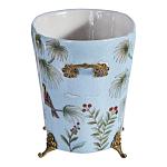 Кашпо из голубого фарфора с бронзовыми элементами Blue Garden варинант исполнения - 2 | Loft Concept в Рязани