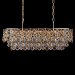 Люстра овальная каскадная с подвесками в форме колец Galaxy of Light варинант исполнения - 1 | Loft Concept в Рязани