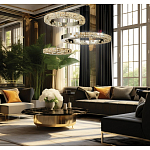 Люстра из 3-х колец с мозаичным хрустальным оформлением Sparks of Crystal варинант исполнения - 2 | Loft Concept в Рязани