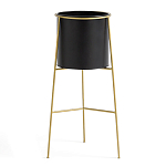 Кашпо из металла и латуни Elegance Elevated Planters черное варинант исполнения - 1 | Loft Concept в Рязани