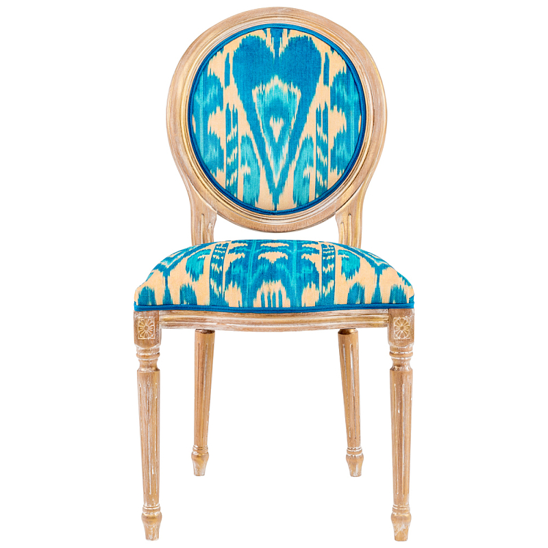 Стул из натурального бука с бирюзово-желтым узором Ikat Pattern бирюзовый Светлый дуб Бирюзовый Желтый Стул из натурального бука с бирюзово-желтым узором Ikat Pattern бирюзовый Светлый дуб Бирюзовый Желтый в Рязани | Loft Concept
