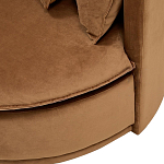 Кушетка круглая с обивкой из велюра коричневая Milky Brown Chair варинант исполнения - 5 | Loft Concept в Рязани