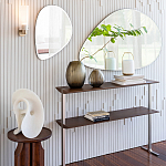 Круглый приставной стол из массива ореха Balu Wooden Side Table варинант исполнения - 8 | Loft Concept в Рязани