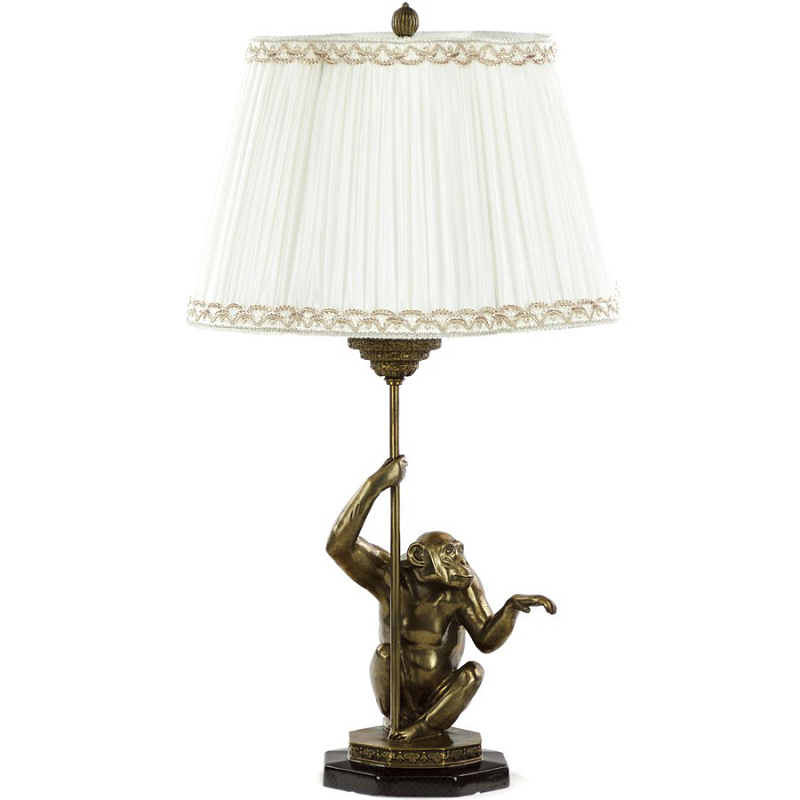 Настольная лампа Monkey Gesture Lamp Белый Бронза Настольная лампа Monkey Gesture Lamp Белый Бронза в Рязани | Loft Concept