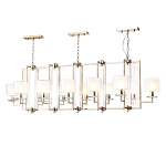 Люстра прямоугольной формы с 12-ю цилиндрическими плафонами из стекла Laurent варинант исполнения - 2 | Loft Concept в Рязани