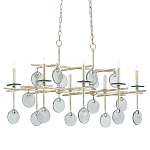 Люстра линейная с круглыми прозрачными подвесками  Horizontal Rectangular Chandelier варинант исполнения - 2 | Loft Concept в Рязани