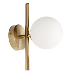 Бра с золотым основанием и белым плафоном в форме шара Bubble варинант исполнения - 1 | Loft Concept в Рязани