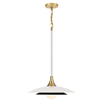 Подвесной светильник с плафоном в форме плоского купола и белой шарообразной лампой Eurofase варинант исполнения - 9 | Loft Concept в Рязани