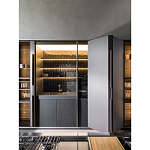 Кухонный гарнитур из дерева и камня с раздвижными дверцами OPERATING COLUMN 2.0 Dada Engenereed Kitchen варинант исполнения - 6 | Loft Concept в Рязани