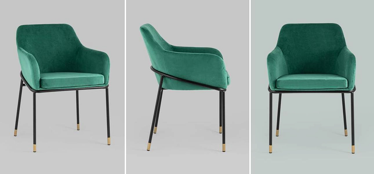 Стул Sandra Chair Зеленый Велюр Стул Sandra Chair Зеленый Велюр - Loft-Concept в Рязани
