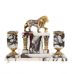 Настольный письменный набор из мрамора с декором в виде льва в подарочной упаковке Marble Accessory варинант исполнения - 4 | Loft Concept в Рязани