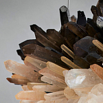 Люстра кргулая светодиодная из дымчатых и прозрачных необработанных кристаллов Raw Crystal варинант исполнения - 1 | Loft Concept в Рязани