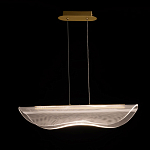 Люстра линейная с прозрачным волнообразным плафоном Wave Line варинант исполнения - 3 | Loft Concept в Рязани