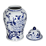 Ваза с крышкой и синим цветочным узором Blue & White Ornament  варинант исполнения - 2 | Loft Concept в Рязани