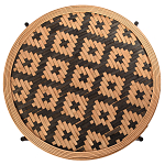 Круглый кофейный стол с плетеной столешницей и полкой Norberta Wicker Coffee Table варинант исполнения - 2 | Loft Concept в Рязани