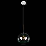 Подвесной светильник с прозрачным бирюзовым стеклянными плафоном и золотыми деталями Диаметр 30 Giopato & Coombes варинант исполнения - 2 | Loft Concept в Рязани