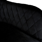 Барный стул со спинкой и подлокотниками на 4-х металлических ножках Douglas Rhombus Черный Велюр варинант исполнения - 3 | Loft Concept в Рязани