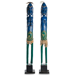 Комплект из 2-х деревянных статуэток Asmat Statuettes Blue Green варинант исполнения - 4 | Loft Concept в Рязани