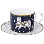 Чайный набор из фарфора с изображением лошадей на 6 персон 12 предметов Porcelain Horse Set варинант исполнения - 1 | Loft Concept в Рязани
