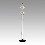 Торшер с 2-мя прозрачными стеклянными плафонами и золотистыми декоративными вставками Virelia варинант исполнения - 3 | Loft Concept в Рязани