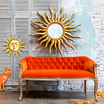 Зеркало-солнце круглое с золотыми с лучами Rays of Peace варинант исполнения - 2 | Loft Concept в Рязани