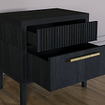 Прикроватная Тумбочка Primo с двумя ящиками Черный дуб варинант исполнения - 7 | Loft Concept в Рязани