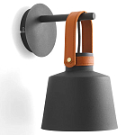 Черное матовое бра с декором под кожу Chestery варинант исполнения - 1 | Loft Concept в Рязани