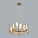 Люстра круглая с полукруглыми плафонами из искусственного алебастра в бронзовой оправе Marbella варинант исполнения - 7 | Loft Concept в Рязани