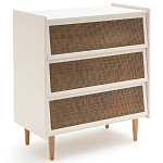 Комод с 3-мя ящиками из ротанга Blais Cream Wicker Furniture варинант исполнения - 2 | Loft Concept в Рязани