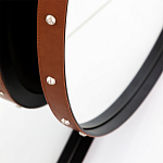 Зеркало овальное в металлической раме с кожаной отделкой Loft in Reflection варинант исполнения - 3 | Loft Concept в Рязани