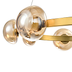 Люстра подвесная светодиодная с 9-ю круглыми плафонами коньячного цвета Iona Chandelier Brass  варинант исполнения - 2 | Loft Concept в Рязани