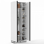 Двухдверный шкаф белого цвета Strict Lines варинант исполнения - 3 | Loft Concept в Рязани