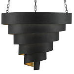 Подвесной светильник в форме спирали черный с золотой внутренней отделкой Warm Glow варинант исполнения - 2 | Loft Concept в Рязани