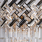 Люстра многоярусная с переплетенными металлическими элементами черного и золотого цвета и прозрачными хрустальными подвесками Empire Chandelier Crystal варинант исполнения - 6 | Loft Concept в Рязани