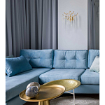 Бра золотого цвета с разветвленными ветвями и длинными прозрачными подвесками в форме стеклянных сосулек Droplet Chandelier варинант исполнения - 7 | Loft Concept в Рязани