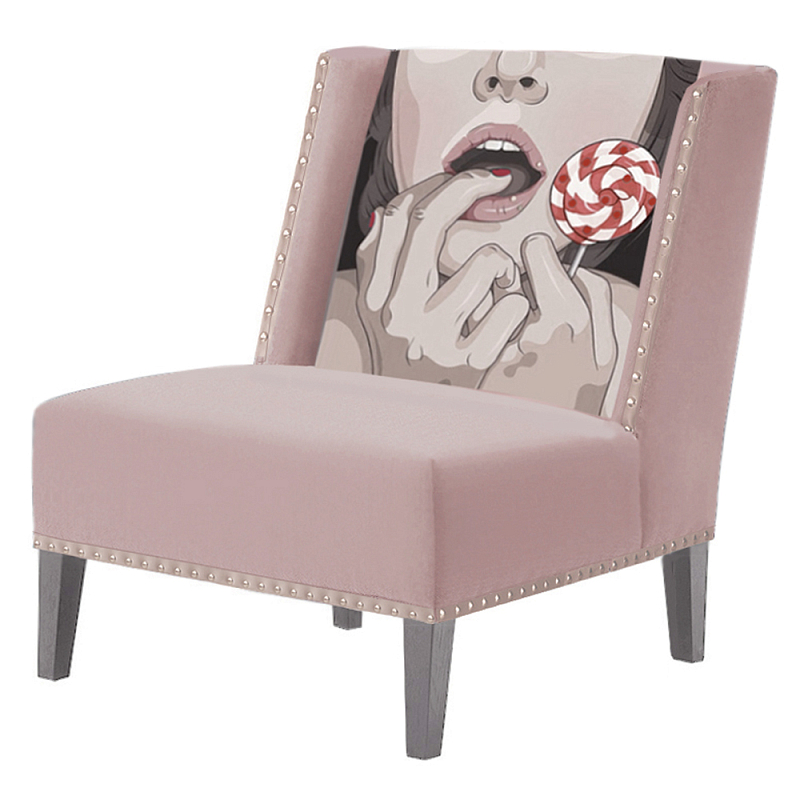 FUN Armchair Lollipop Pink Дизайнерское кресло с цветным принтом Розовый пастельный FUN Armchair Lollipop Pink Дизайнерское кресло с цветным принтом Розовый пастельный в Рязани | Loft Concept
