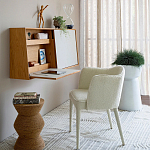 Приставной стол с отделкой из джута Juti D30 см варинант исполнения - 8 | Loft Concept в Рязани