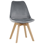 Стул с мягким велюровым сиденьем Arvika Grey варинант исполнения - 1 | Loft Concept в Рязани