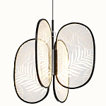 Люстра с гравировкой на акриловых плафонах Gravyura Black D 50 см варинант исполнения - 1 | Loft Concept в Рязани