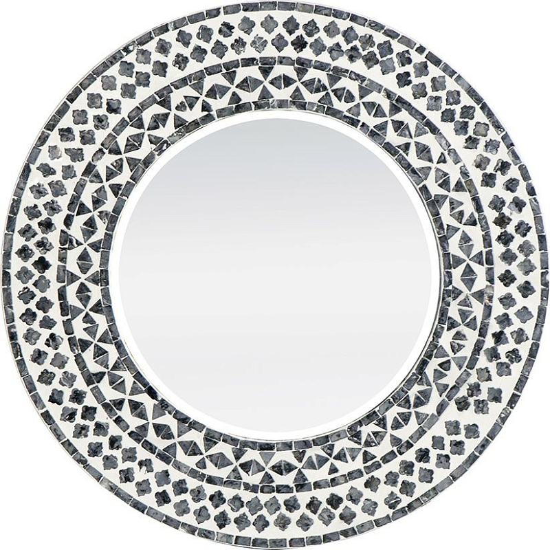 Настенное зеркало Black and white mosaic Белый Черный в Рязани | Loft Concept 
